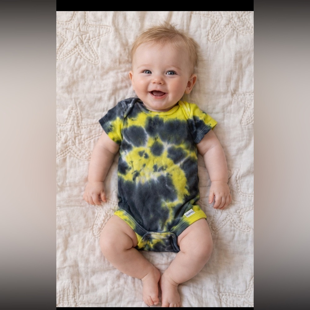 Gerber Black and Yellow Tie-Dye Onesie